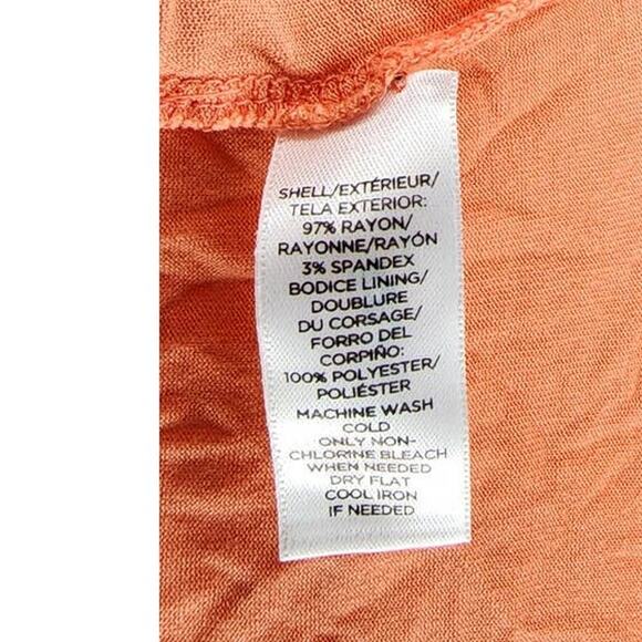 Ann Taylor LOFT Jersey Empire Waist Sundress Melon Orange Size XS - Picture 4 of 5